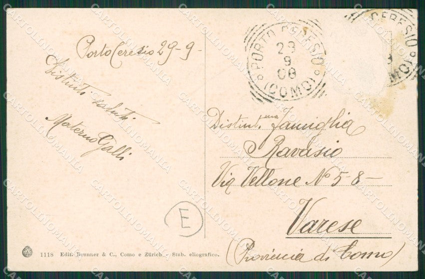 Varese Porto Ceresio cartolina QK8730 – retro