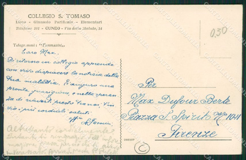 Cuneo città cartolina QK8748 – retro