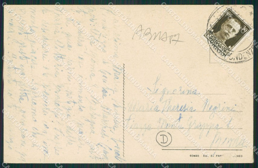 Cuneo città ABRASA cartolina QK8765 – retro