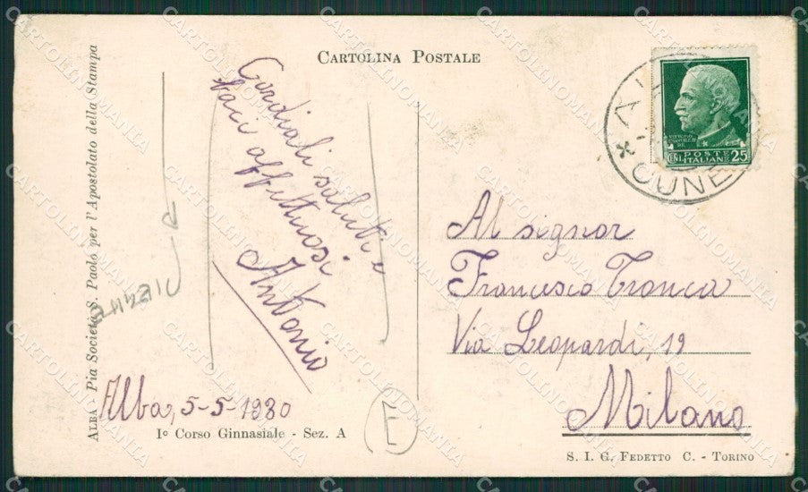 Cuneo Alba PIEGHE cartolina QK8825 – retro