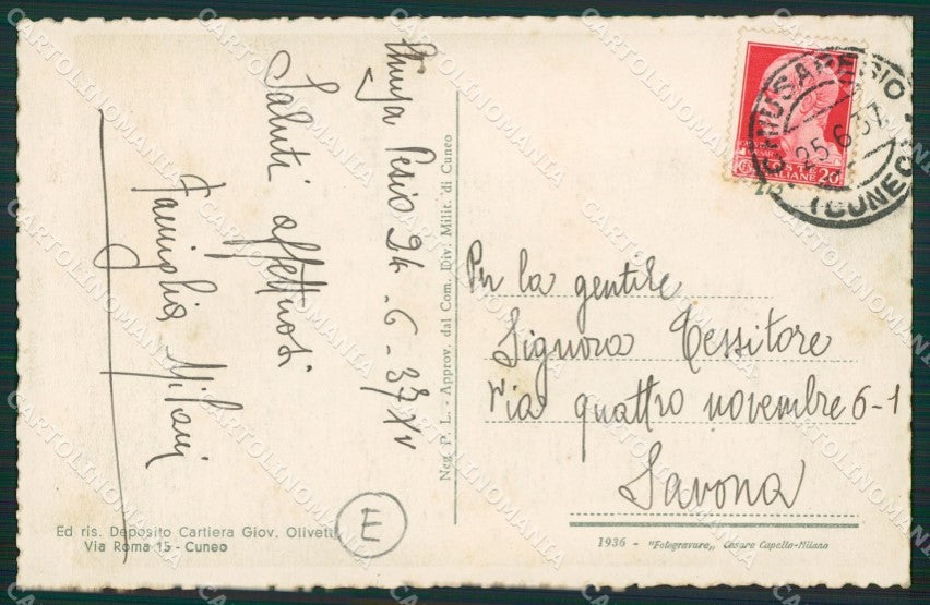 Cuneo Chiusa Pesio Pian del Creus Rifugio Soche cartolina QK8966 – retro