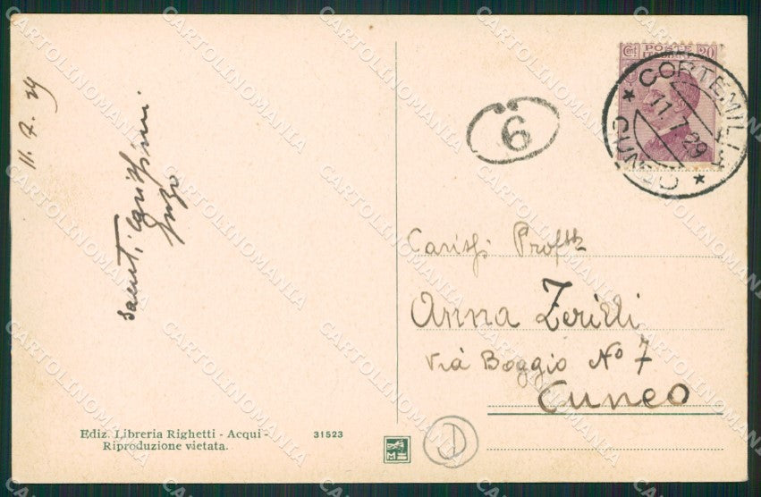 Cuneo Cortemilia cartolina QK8980 – retro