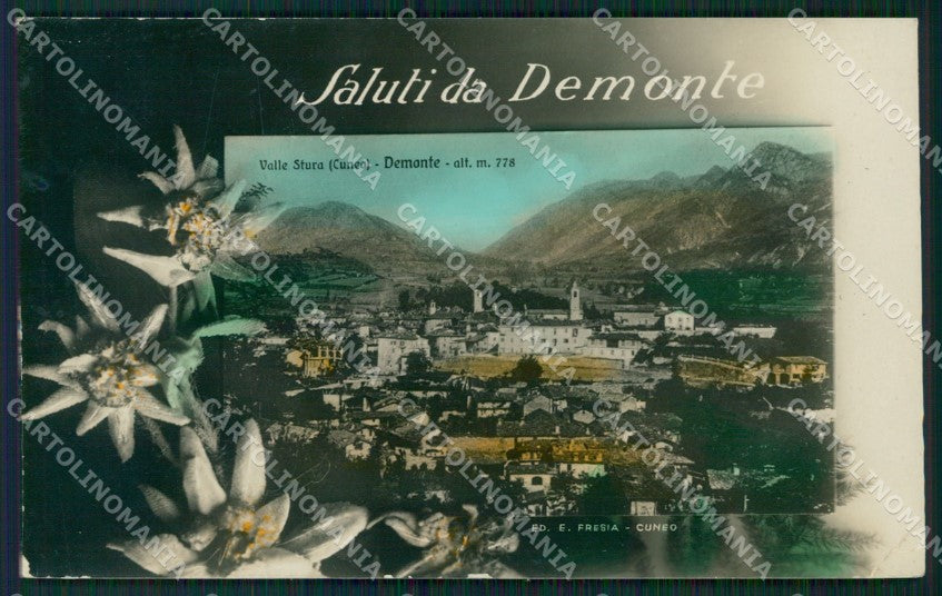 Cuneo Demonte Saluti da foto cartolina QK8998 – fronte