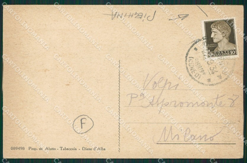Cuneo Diano Alba PIEGHINA cartolina QK9005 – retro