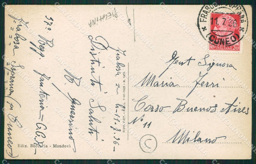 Cuneo Frabosa Soprana PIEGHINA cartolina QK9008 – retro