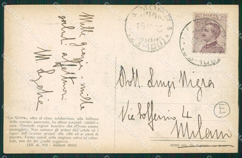 Cuneo La Morra cartolina QK9025 – retro