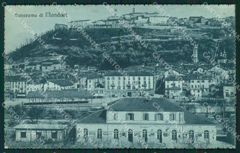 Cuneo Mondovì Stazione PIEGA cartolina QK9051 – fronte