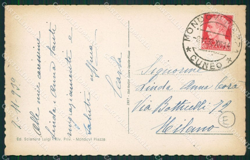 Cuneo Mondovì cartolina QK9064 – retro