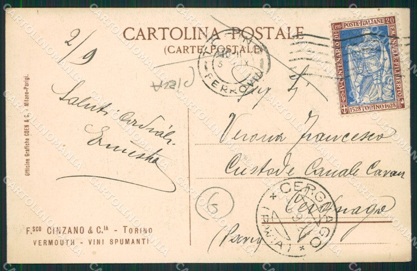 Cuneo San Vittoria D'Alba Cinzano PIEGA cartolina QK9138 – retro