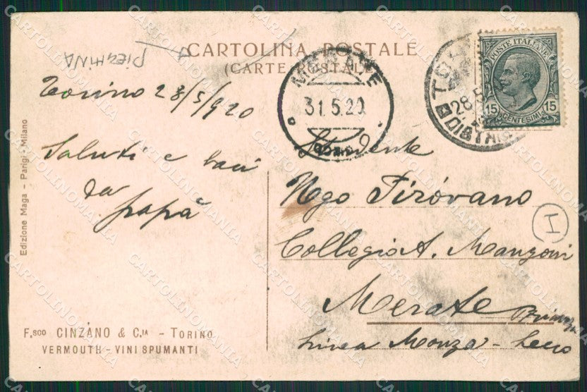 Cuneo San Vittoria D'Alba Cinzano PIEGHINA cartolina QK9142 – retro