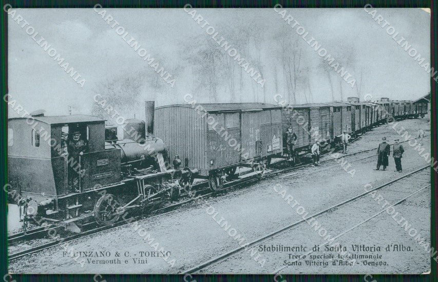 Cuneo San Vittoria D'Alba Cinzano Treno cartolina QK9151 – fronte