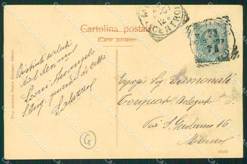 Cuneo Saluzzo cartolina QK9160 – retro
