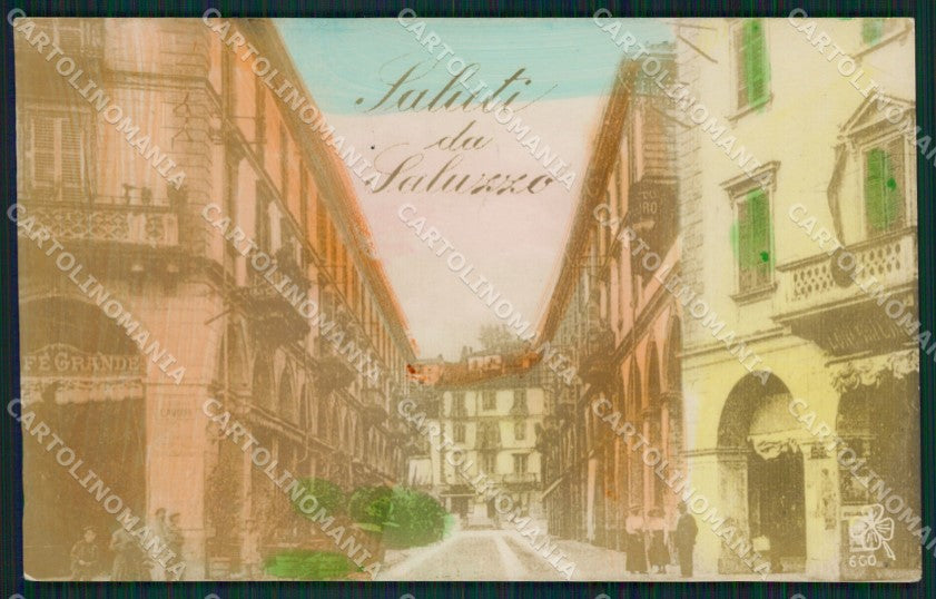 Cuneo Saluzzo Saluti da foto cartolina QK9164 – fronte