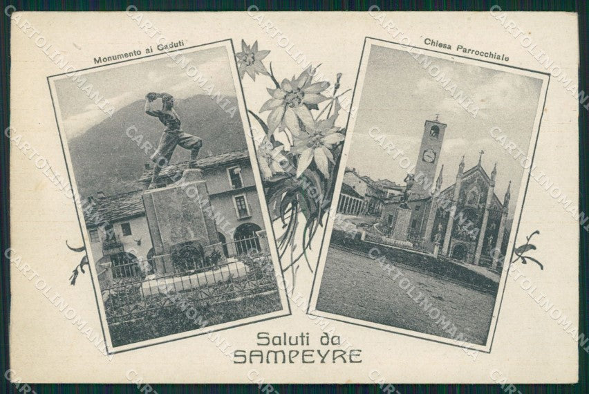 Cuneo Sampeyre Saluti da Stella Alpina PIEGHINA cartolina QK9170 – fronte