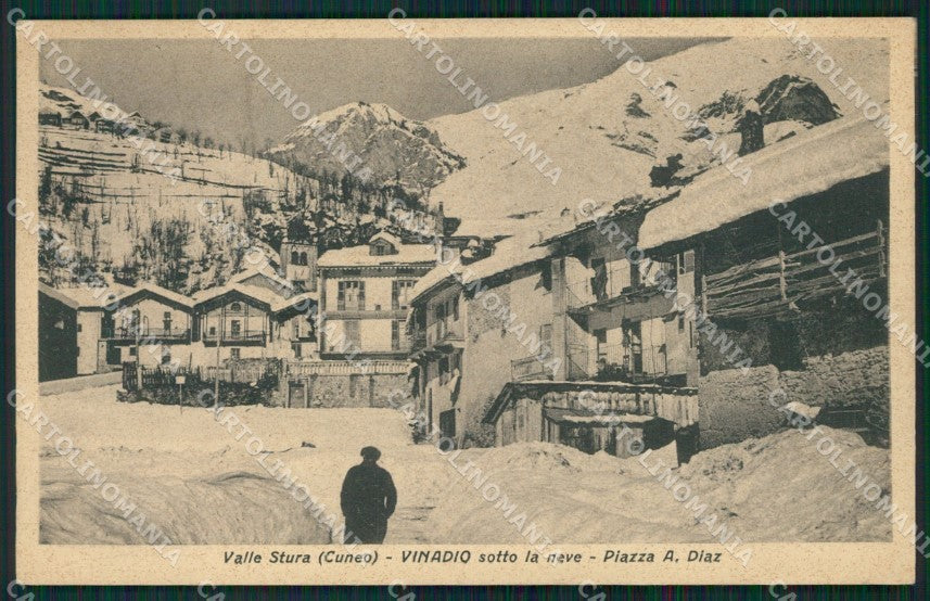 Cuneo Vinadio Nevicata cartolina QK9240 – fronte