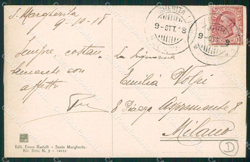 Genova Santa Margherita Ligure Garibaldi cartolina QK9347 – retro