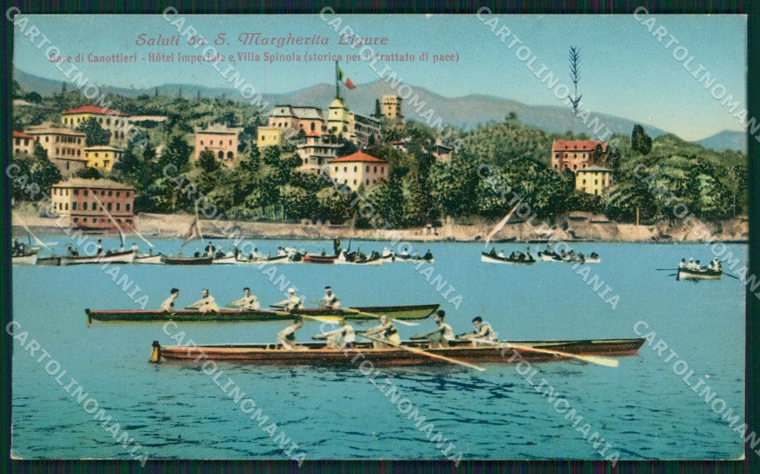 Genova Santa Margherita Ligure Gare Canottaggio cartolina QK9382 – fronte