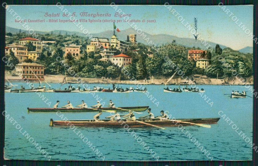Genova Santa Margherita Ligure Gare Canottaggio cartolina QK9383 – fronte