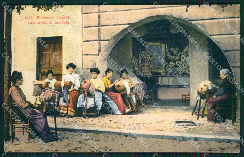 Genova Santa Margherita Ligure Tombolo Pizzo Ricamo cartolina QK9387 – fronte
