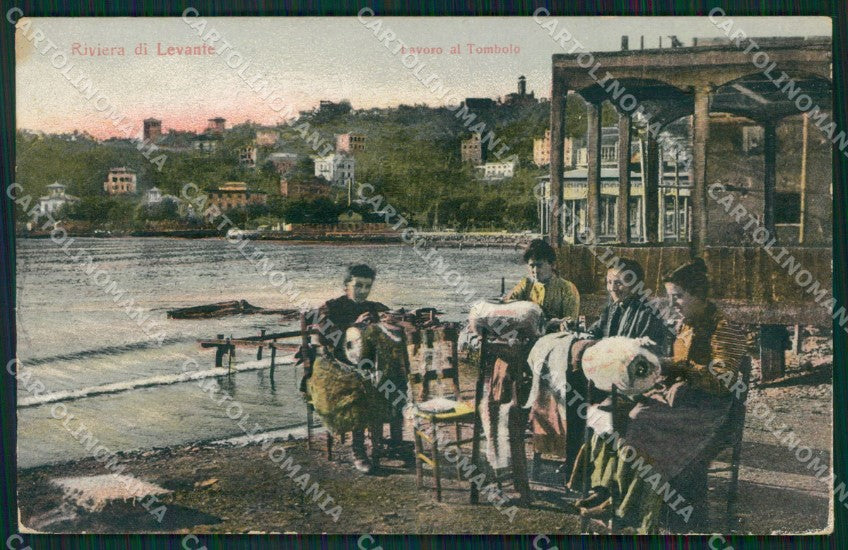 Genova Santa Margherita Ligure Tombolo Pizzo Ricamo cartolina QK9389 – fronte