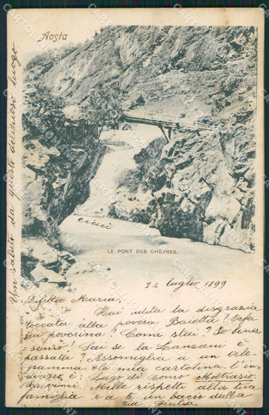 Aosta Pont des Chevres cartolina QK9424 – fronte