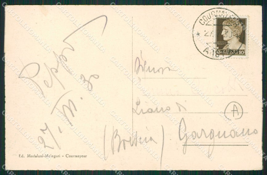 Aosta Courmayeur cartolina QK9430 – retro