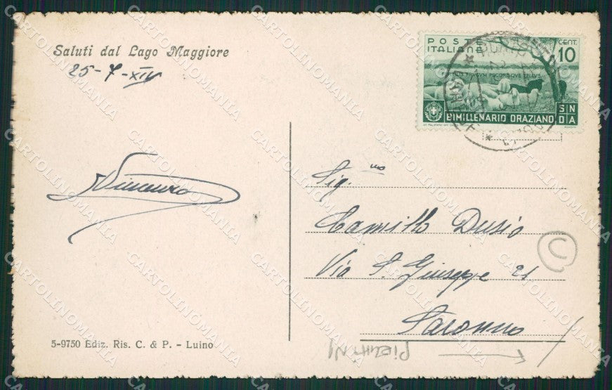 Varese Porto Valtravaglia PIEGHINA cartolina QK9453 – retro
