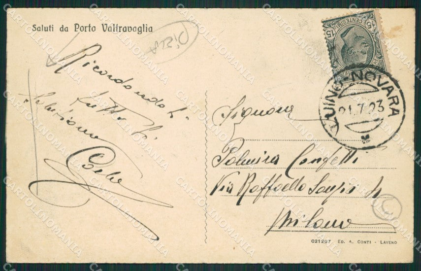 Varese Porto Valtravaglia PIEGA cartolina QK9457 – retro