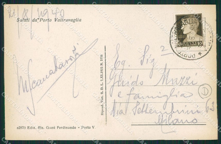 Varese Porto Valtravaglia cartolina QK9475 – retro