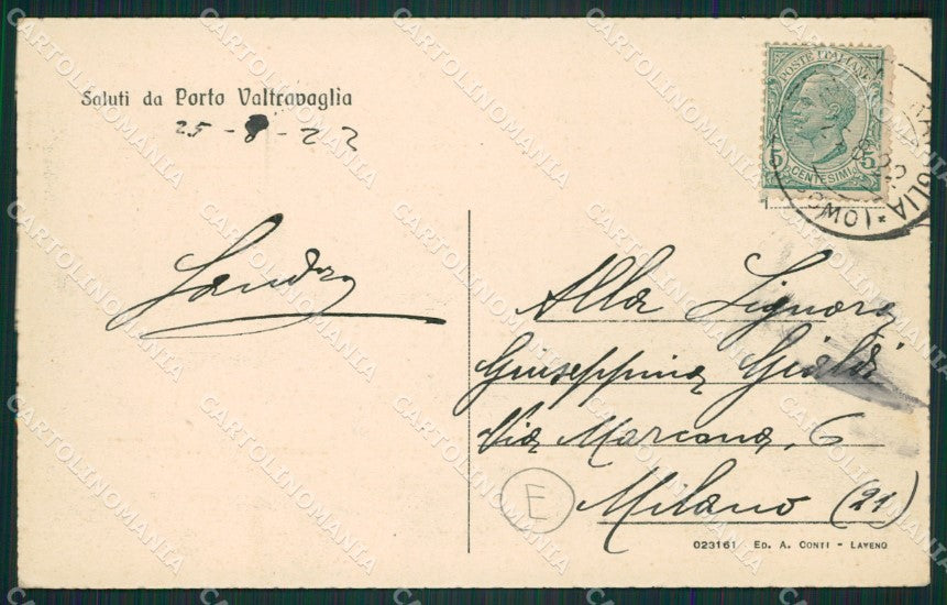 Varese Porto Valtravaglia Battello cartolina QK9478 – retro
