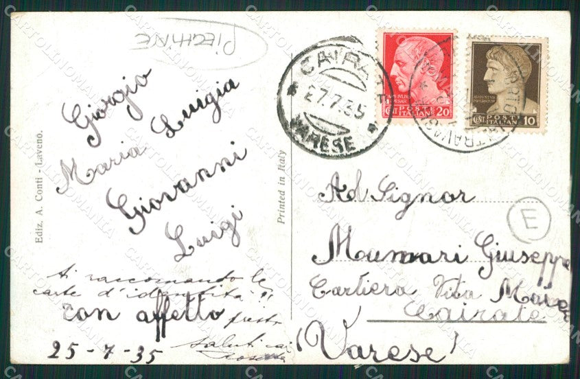 Varese Porto Valtravaglia Battello PIEGHINE cartolina QK9491 – retro