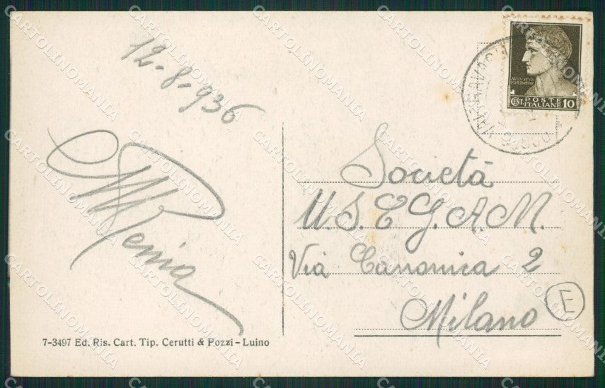 Varese Porto Valtravaglia Battello cartolina QK9493 – retro
