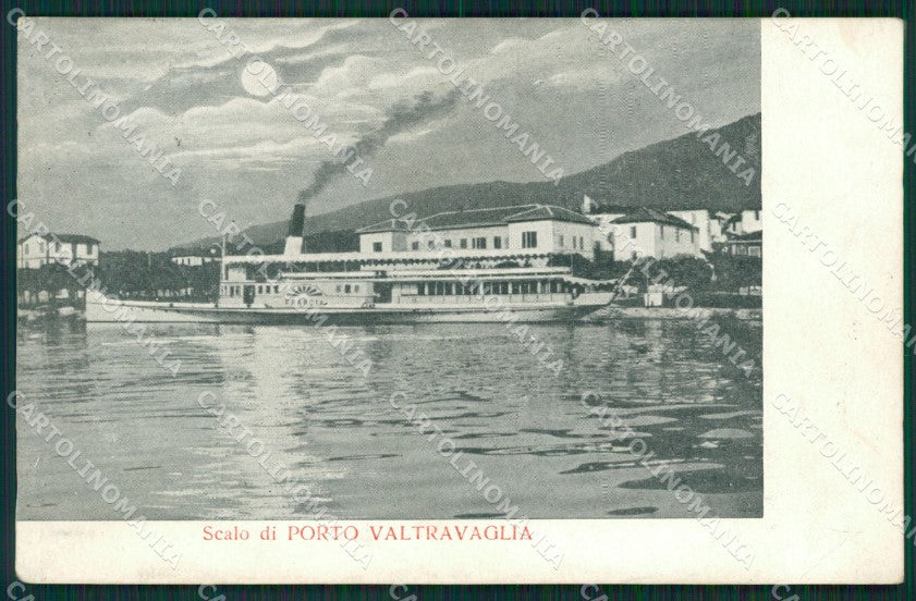 Varese Porto Valtravaglia Battello Chiaro di Luna cartolina QK9496 – fronte