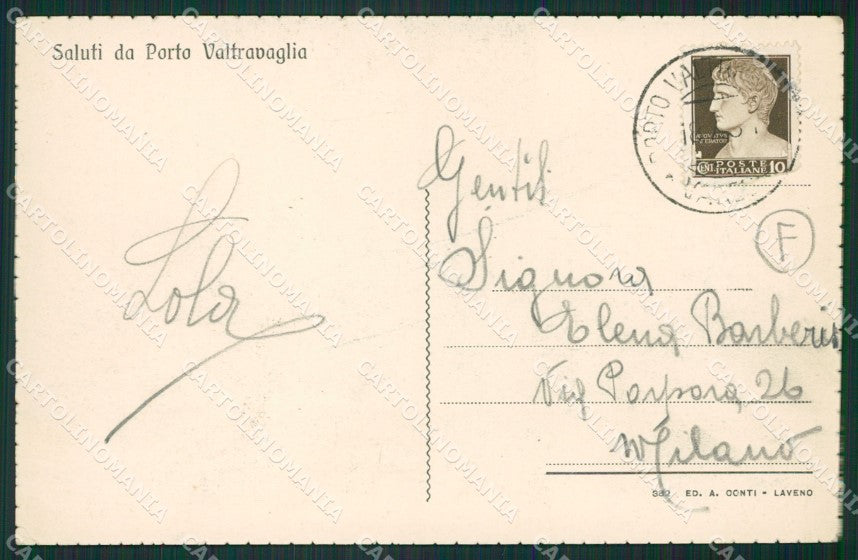 Varese Porto Valtravaglia Battello cartolina QK9501 – retro
