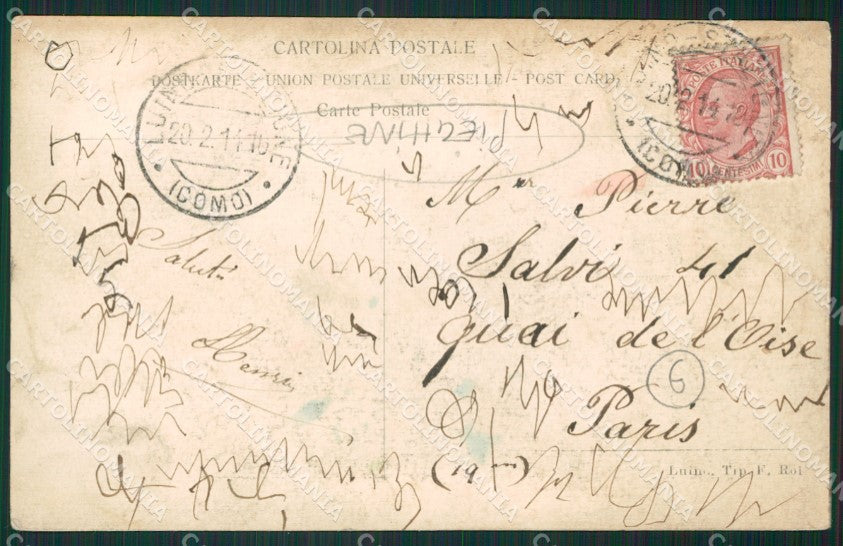 Varese Porto Valtravaglia Battello Chiaro di Luna PIEGHINE cartolina QK9512 – retro