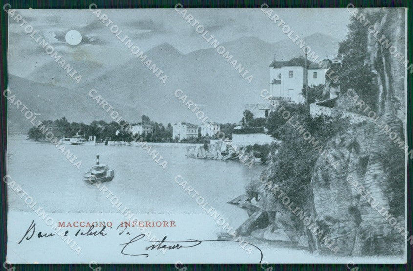 Varese Maccagno Chiaro di Luna PIEGHINA cartolina QK9523 – fronte