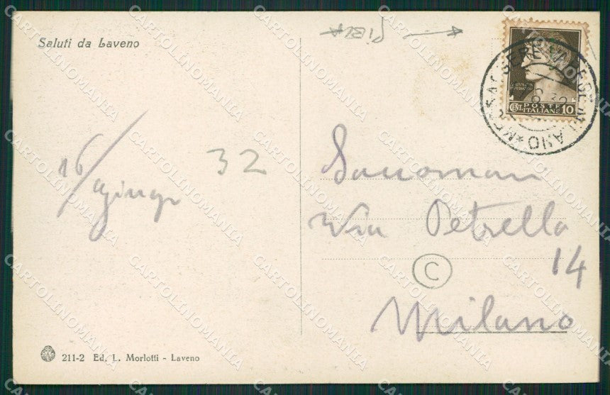Varese Laveno PIEGA cartolina QK9615 – retro