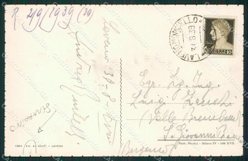 Varese Laveno Battello STRAPPINO cartolina QK9621 – retro