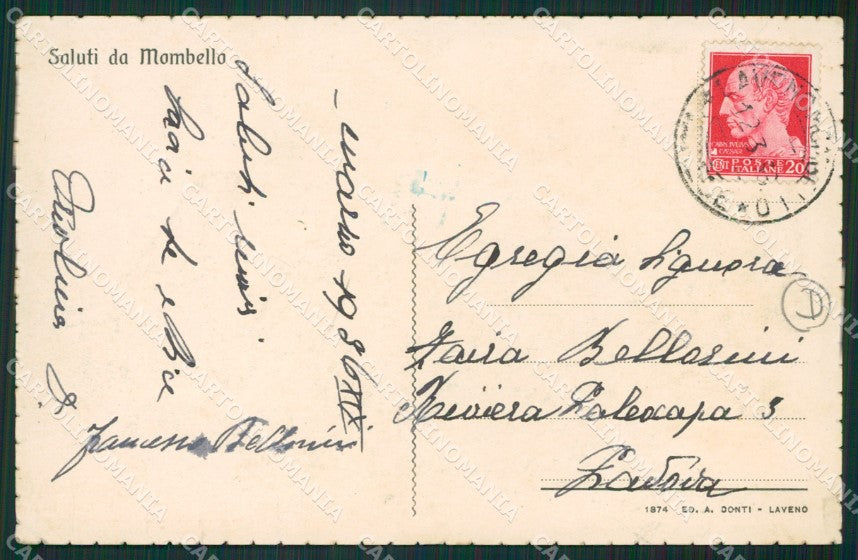 Varese Laveno Monbello cartolina QK9646 – retro
