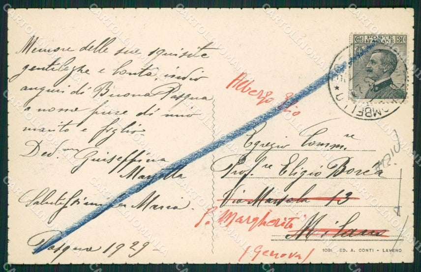 Varese Laveno Battello PIEGA cartolina QK9665 – retro