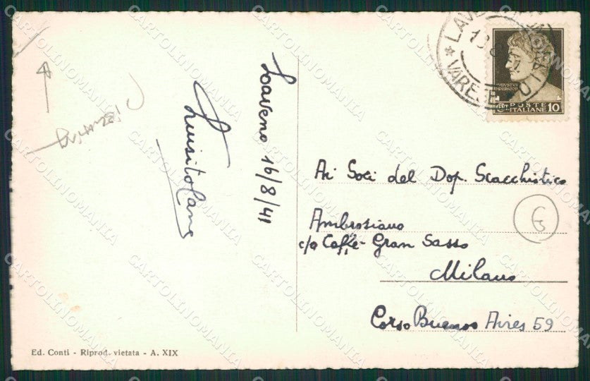 Varese Laveno Idrovolante PIEGHINA foto cartolina QK9684 – retro