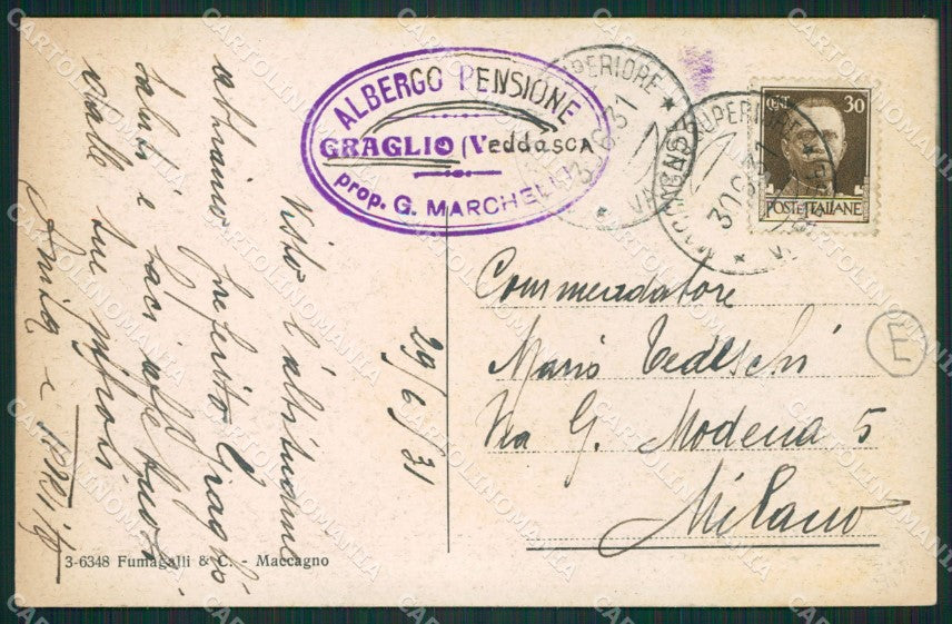 Varese Graglio cartolina QK9788 – retro