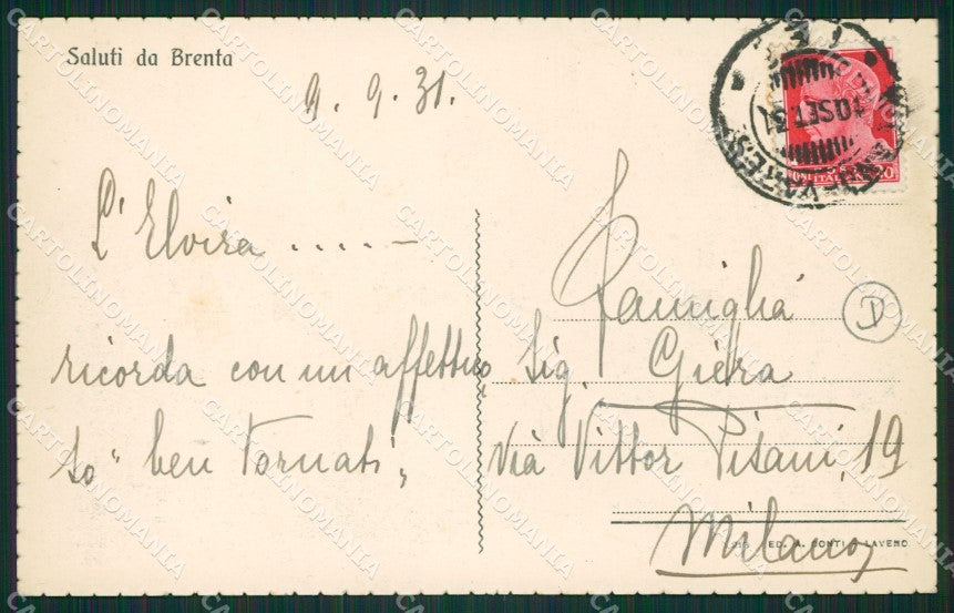 Varese Brenta Cittiglio Militari Valcuvia cartolina QK9810 – retro