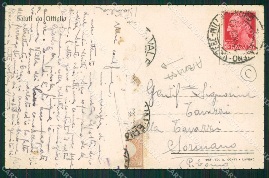 Varese Cittiglio ABRASA cartolina QK9836 – retro