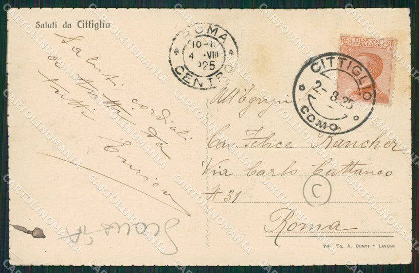 Varese Cittiglio SCOLLATA cartolina QK9841 – retro