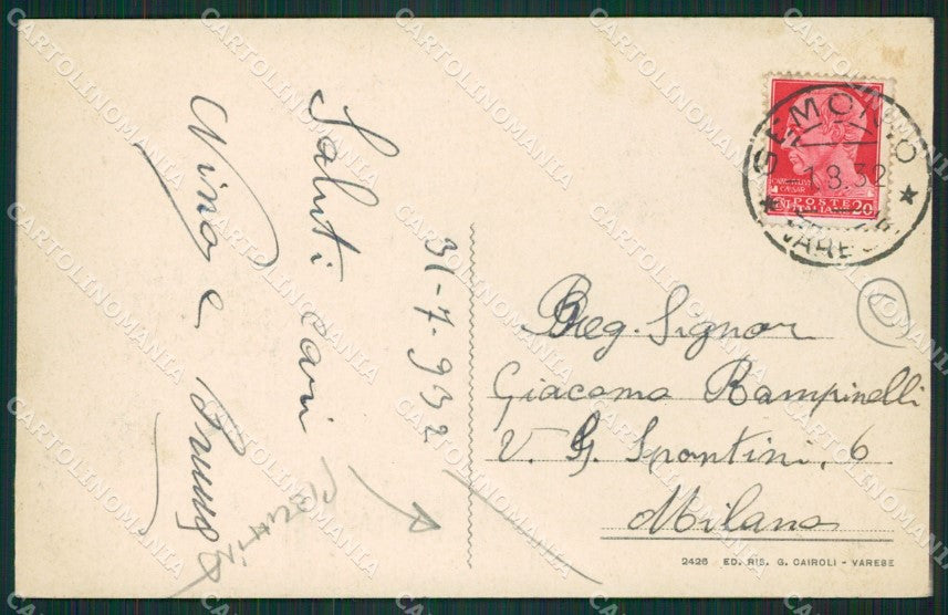 Varese Gemonio PIEGHINA cartolina QK9844 – retro