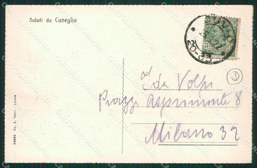 Varese Cuveglio cartolina QK9965 – retro