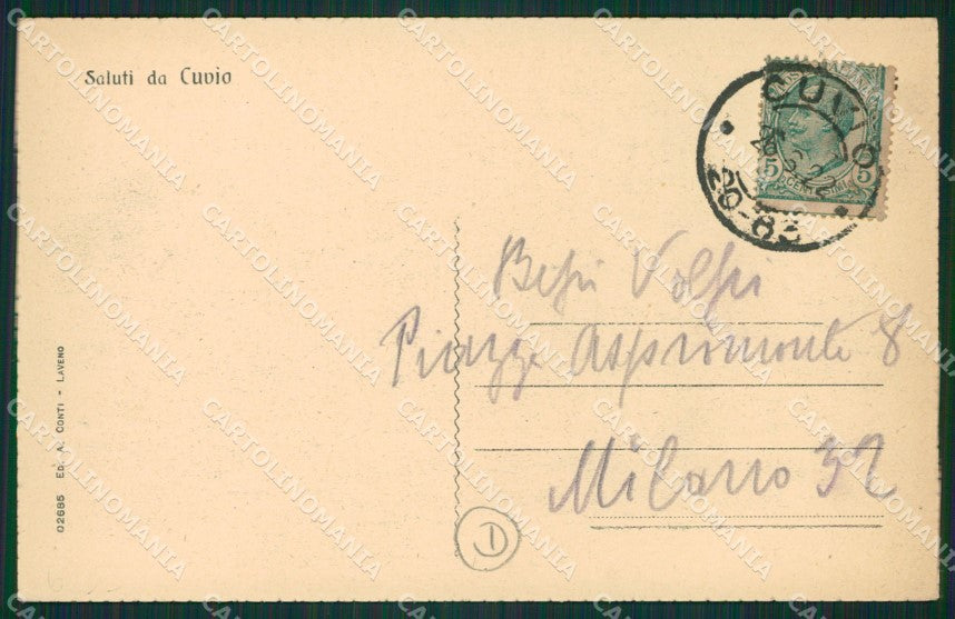 Varese Cuvio cartolina QK9974 – retro