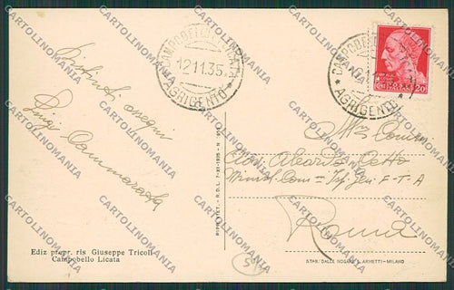 Agrigento Campobello cartolina QQ0090 – retro