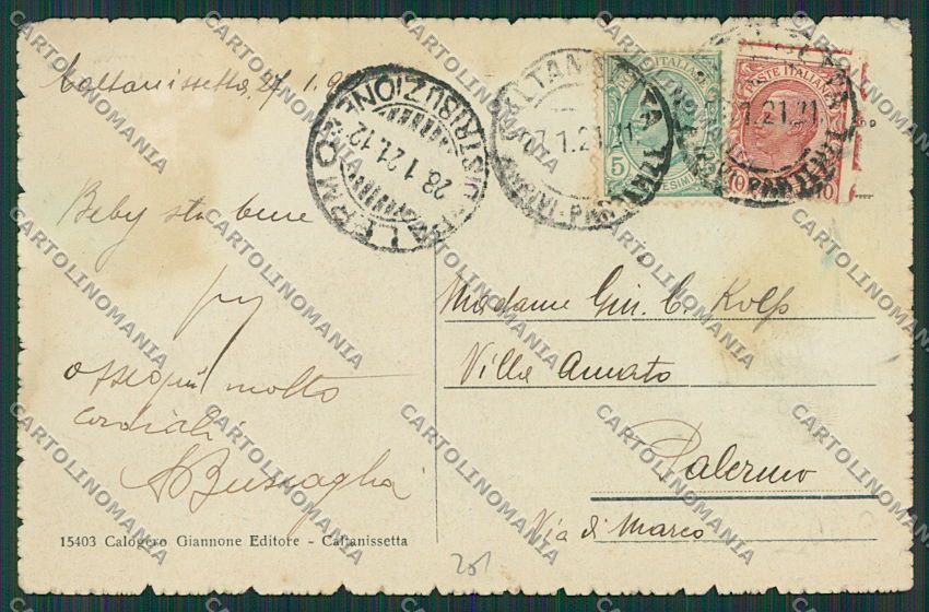 Caltanissetta Città ABRASA cartolina QQ0100 – retro